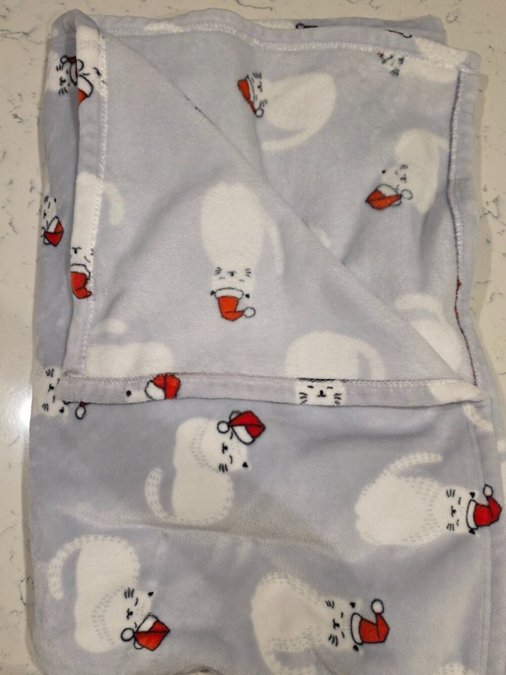 Plush Cat-Themed Throw Blanket, Like New